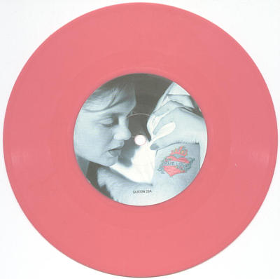 The pink vinyl 7" of 'Too Much Love Will Kill You'/'We Will Rock You'/'We Are The Champions"