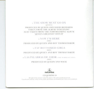 The collectors' edition CD single of 'The Show Must Go On"