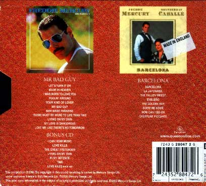 Freddie Mercury Solo 3 CD Set Back