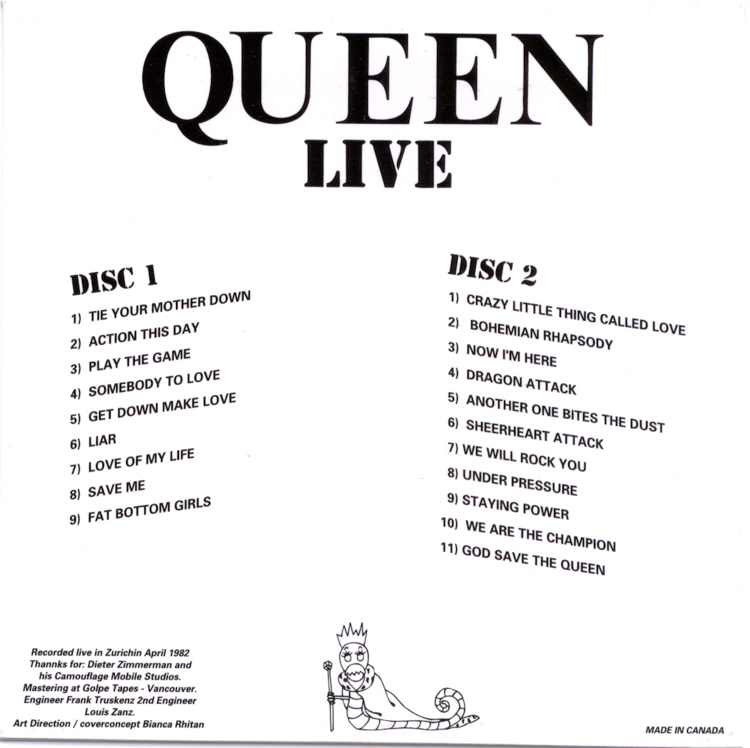 Long Life To The Queen (back sleeve)