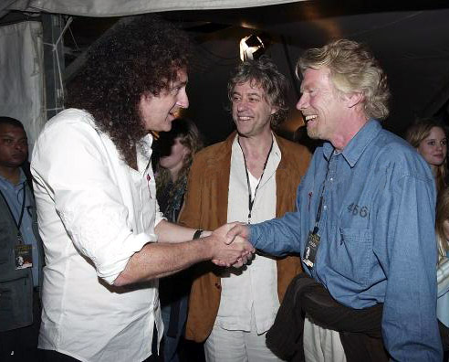 Brian with Bob Geldolf and Richard Branson