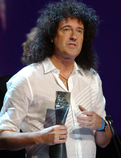 Brian May winning an award at the UK Hall Of Fame