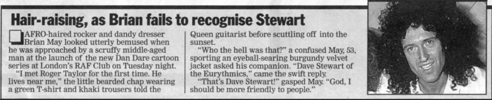 Brian's "Dave Stewart" gaffe!
