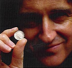 Brian with his lucky penny he's used as plectrum