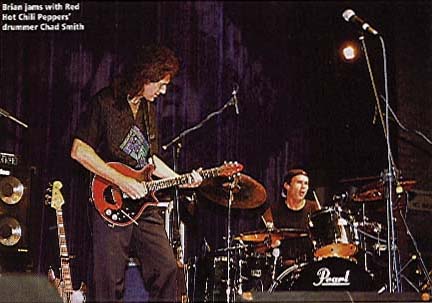 With Chad Smith (RHCP) at National Music Show '99