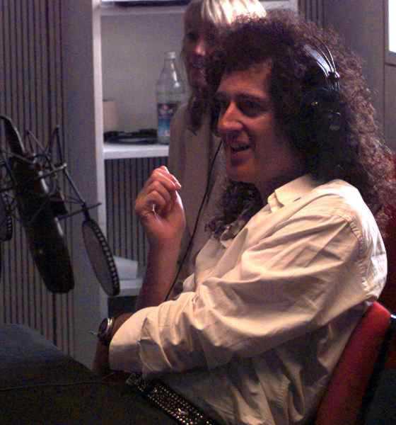 Brian recording in a studio