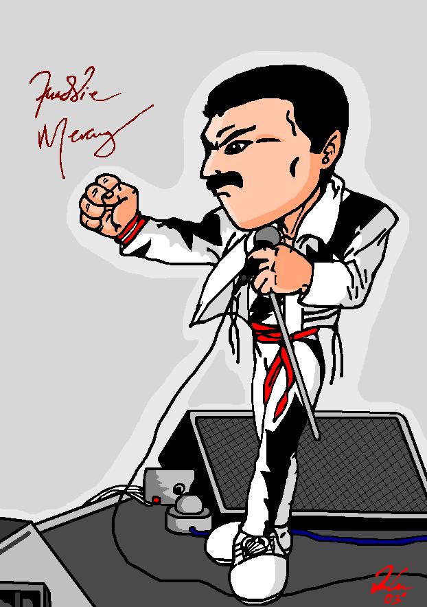 Freddie from the works tour (computer colored version)