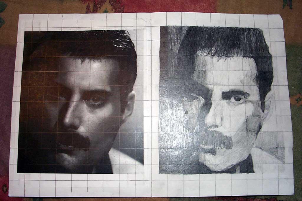 drew this in school, got an A+, teacher even knew who freddie was!