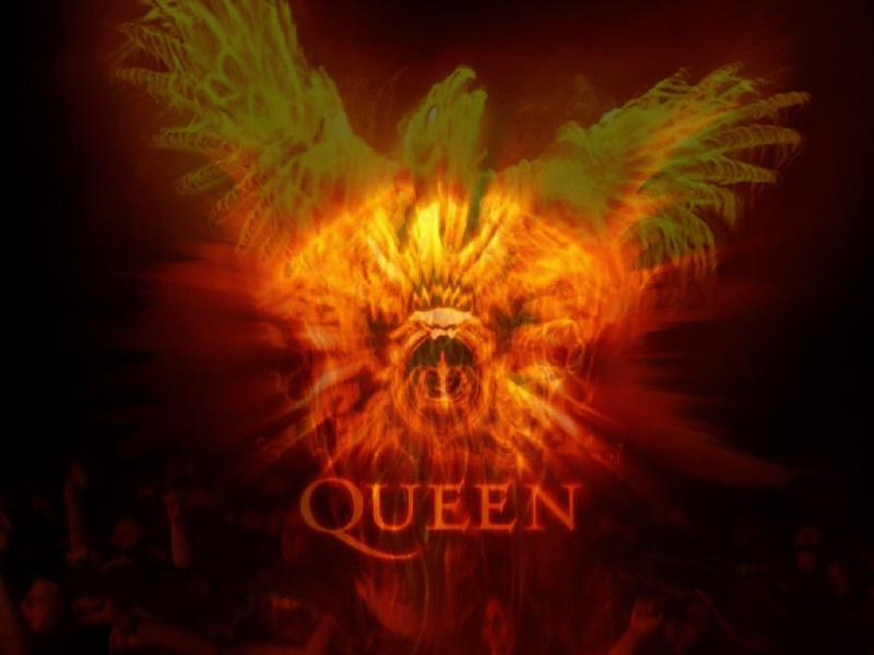 Queen logo in fire 