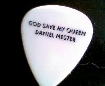A God Save My Queen guitar pick