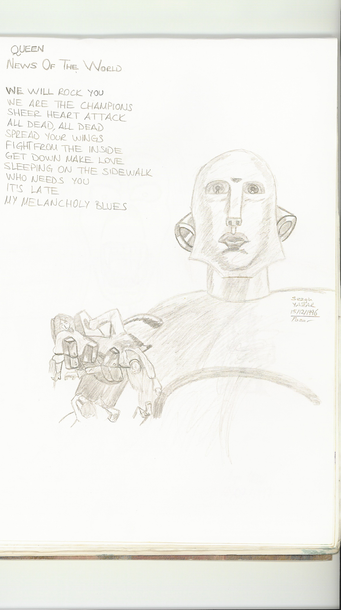News Of The World Drawing (I drew it when I was a kid)