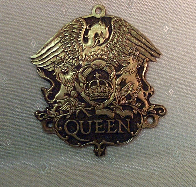 Engraved Brass Key Chain: Queen Emblem
