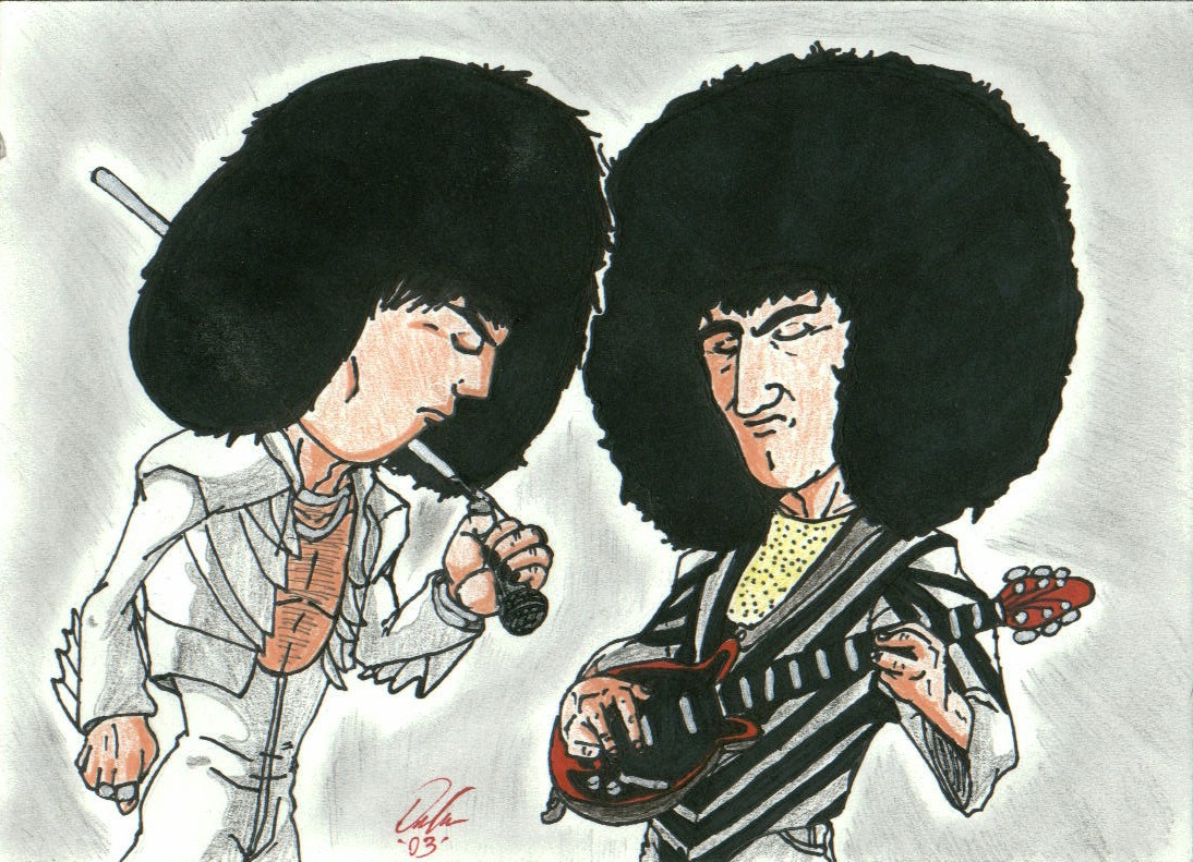 Freddie and Brian from the 'Bohemian Rhapsody' video...