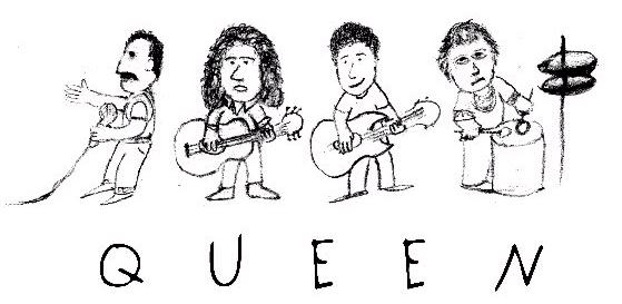 Queen as cartoons