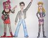 My drawings of the 'We Will Rock You' crew!