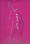 A school note book decorated by me with the silhouetto of freddie!