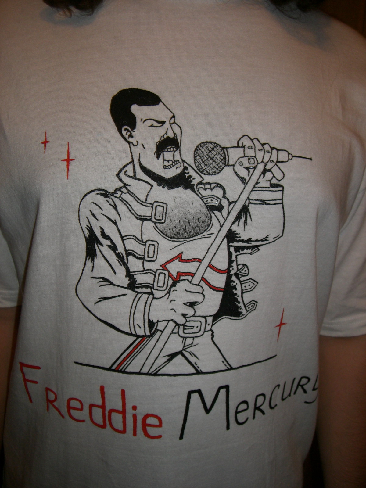 Freddie T-shirt handpainted with acrylic paint
