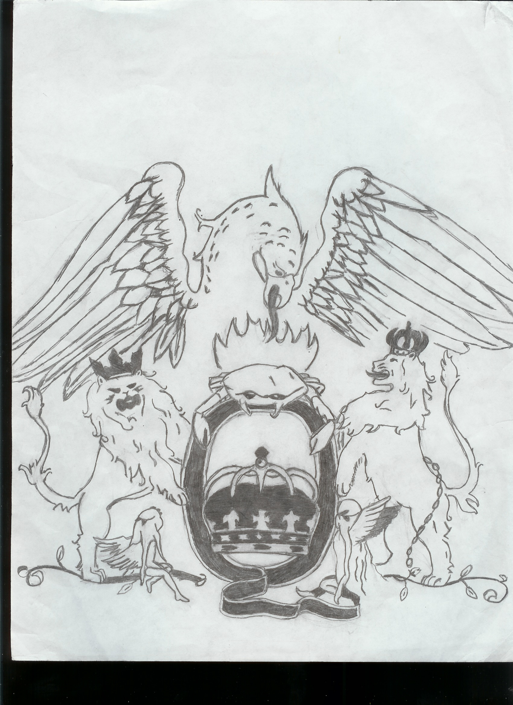 My drawing of the Queen logo