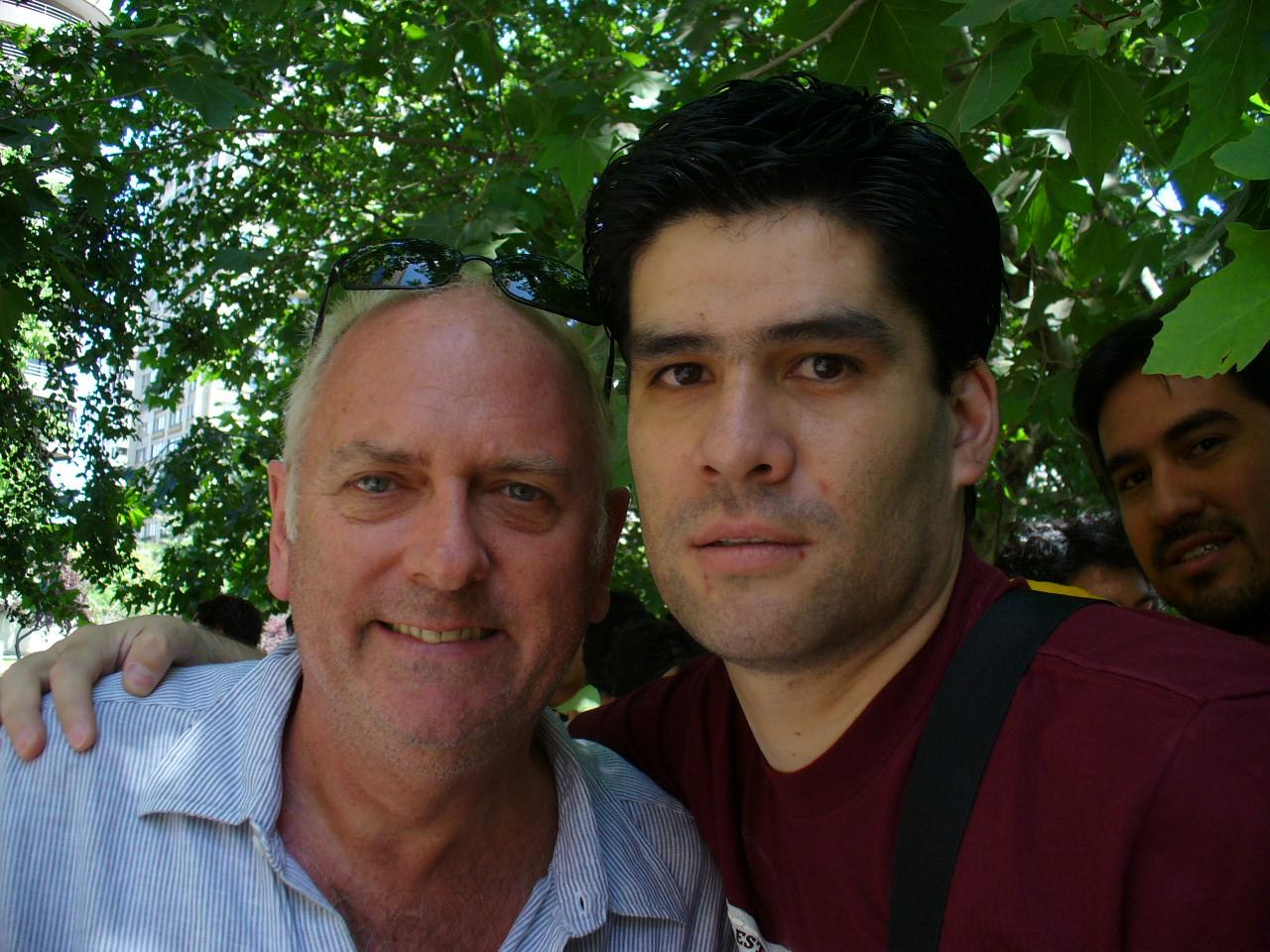 I am with Spike Edney, at the hotel in Chile