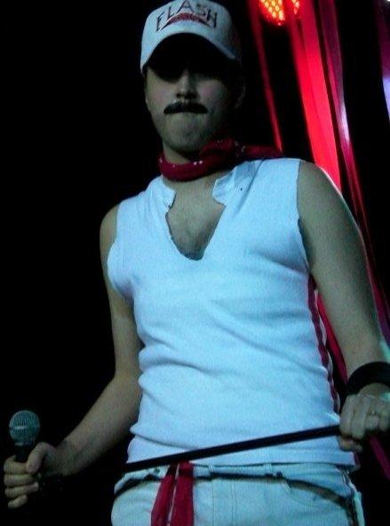 Me preforming aobtd at a drag show.