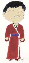 Me as an animé character (coloured by me!)