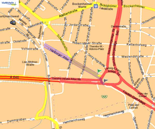 Map Sportsbar and Festhalle in Frankfurt