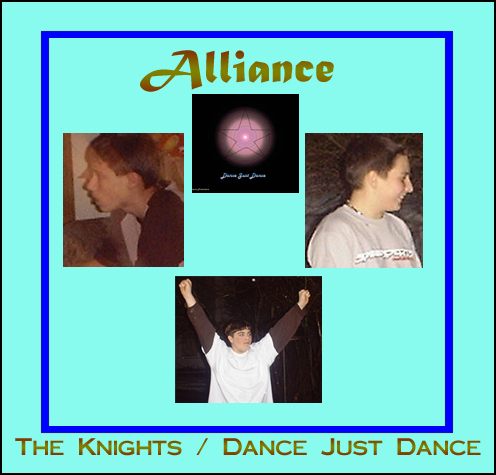 This is an album cover for two singles "Dance Just Dance" and "The Knights"..... I'm the one in the bottom of it, in the center.