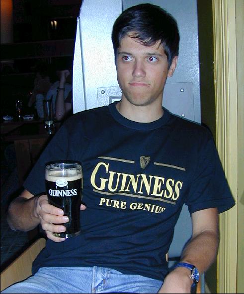 Drinking Guinness at Kensington Pub