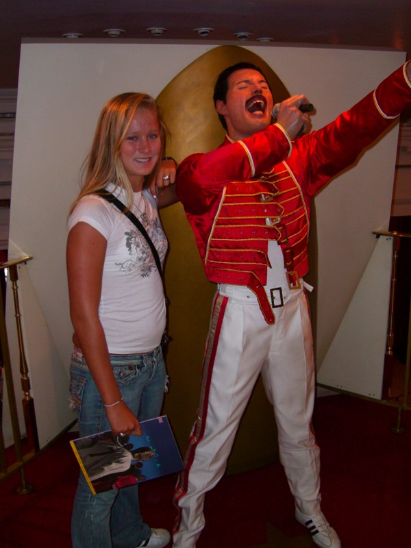 With Freddie at Madame Tussauds