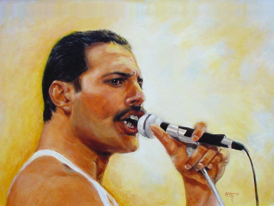 Freddie Live Aid Painting by Ankie Philipse