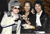 Elton John, Peter Straker and Freddie Mercury (coloured from b/w)
