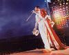 Freddie at the end of a Magic Tour gig