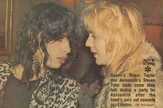 Roger and Steve Tyler (Aerosmith) in 1976
