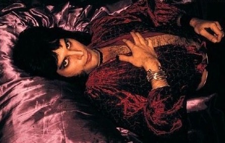 Freddie at 27 in satin and velvet