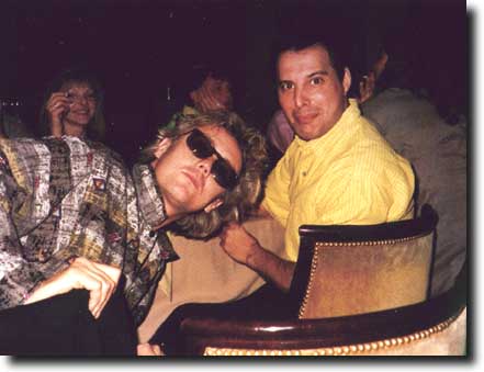 Freddie and Roger at a party in the 1980s