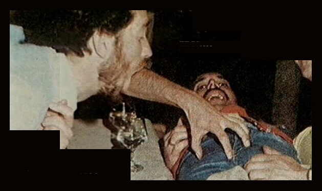 Kenny Everett grabbing Freddie's bulge. 
