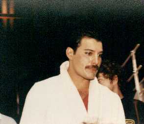 Freddie at the Radio GaGa videoshoot