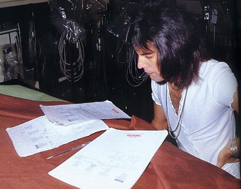 Looking down to papers..