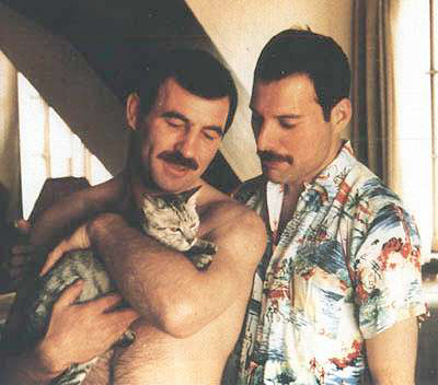 Freddie and Jim Hutton (and a cat)