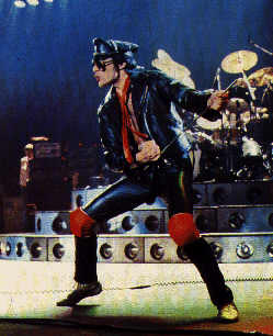 Freddie on Stage in Biker Clothes