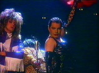Freddie in women's clothing (Great Pretender Video)