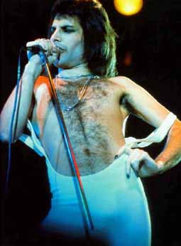 Freddie in nice white leotard...