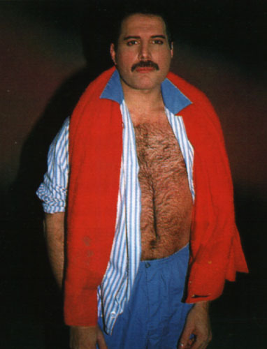 Freddie bare-chested