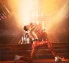 on stage