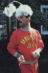 Freddie with fluff on his head