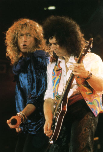 Robert Plant and Brian May.