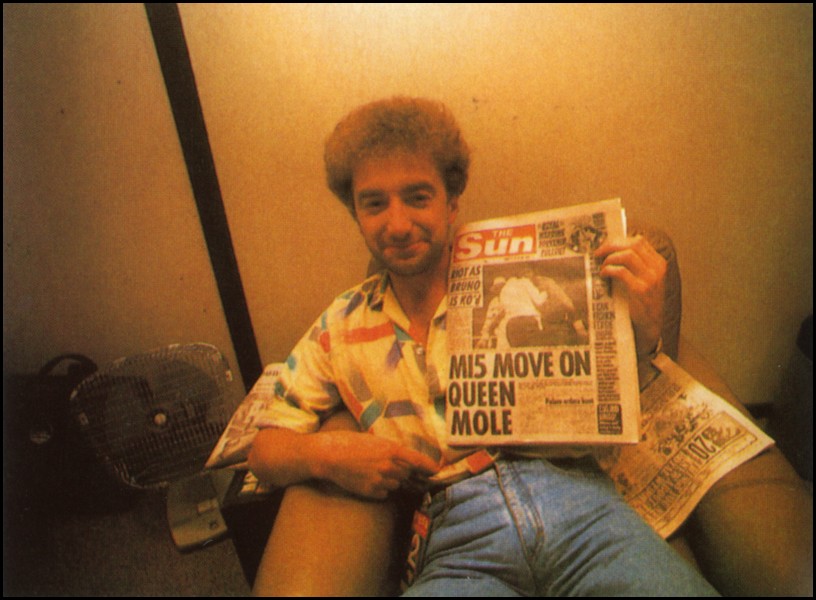 Backstage during the magic tour