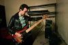 Deaky tuning his bass