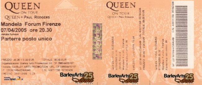 Firenze 7-4-05 Ticket
