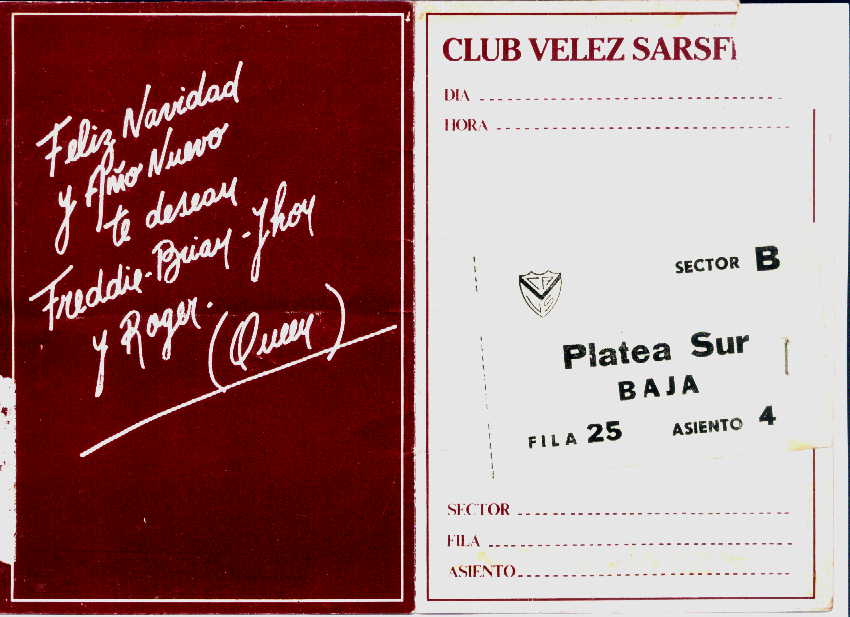28/2/81 Vélez Sarfield, Bs. As., Argentina - Entrada